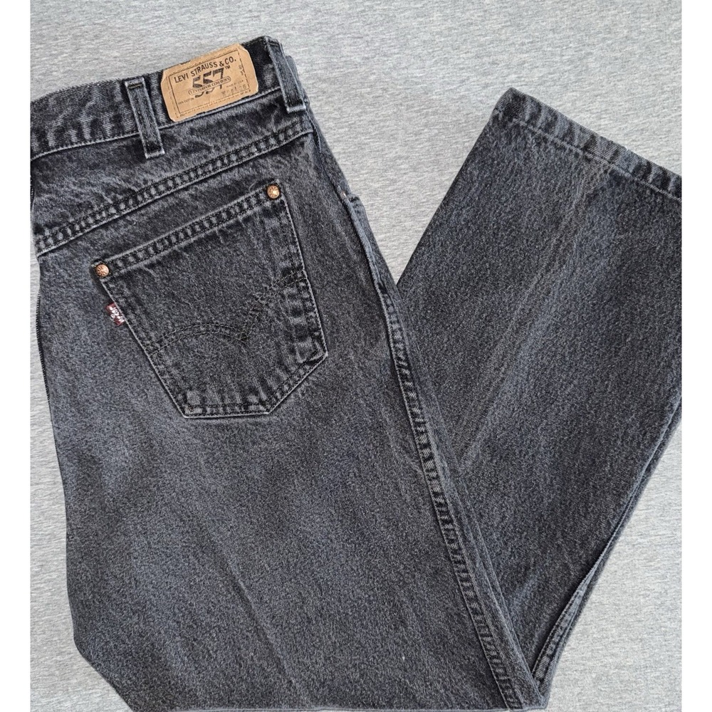 VTG Levi 557 Men Jeans 34x26*‎ (Tag says 36x36) Black Straight Leg USA